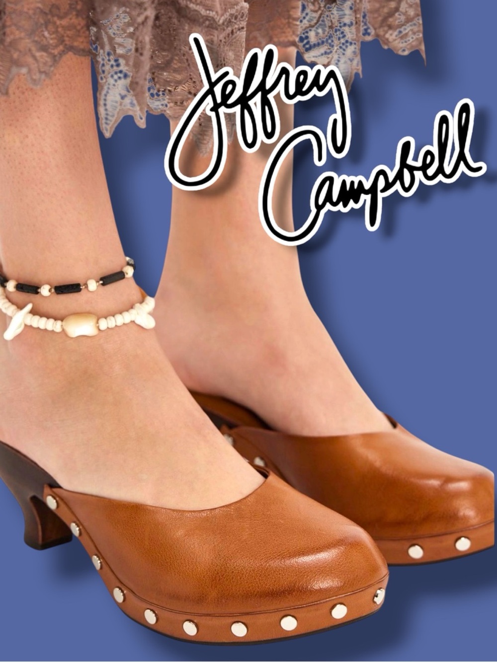 WB Jeffrey Campbell Blakeney Mini  “Cloguette” in Distressed Dark Tan. Size 8